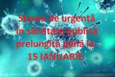 Starea de urgență &icirc;n sănătate publică a fost prelungită p&acirc;nă pe 15 ianuarie 2022