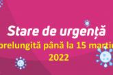 Starea de urgență &icirc;n sănătate publică prelungită p&acirc;nă la 15 martie