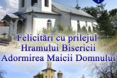 Mesaj de felicitare cu ocazia Hramului Bisericii &bdquo;Adormirea Maicii Domnului&rdquo; adresat locuitorilor satelor Molovata Nouă și Corjova