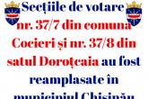 Secțiile de votare din Cocieri și Doroțcaia, relocate la Chișinău