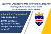 Serviciul Ocupare Forță de Muncă Dubăsari: Rezultatele activității pentru anul 2025